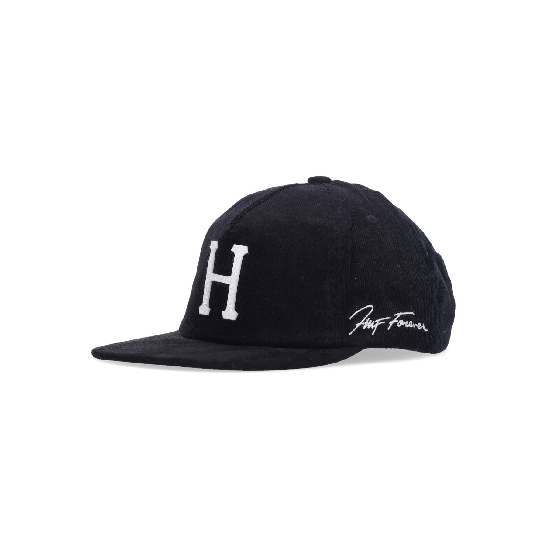 Huf, Cappellino Visiera Piatta Uomo Corduroy Classic H Snapback, Black