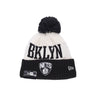 New Era, Cappello Pom Pom Uomo Nba Draft Knit Bronet, Chrome White/original Team Colors
