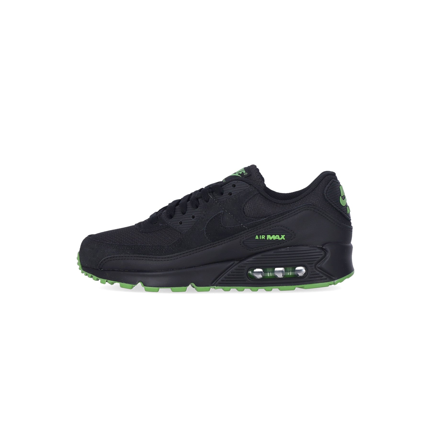Nike, Scarpa Bassa Uomo Air Max 90, Black/black/chlorophyll