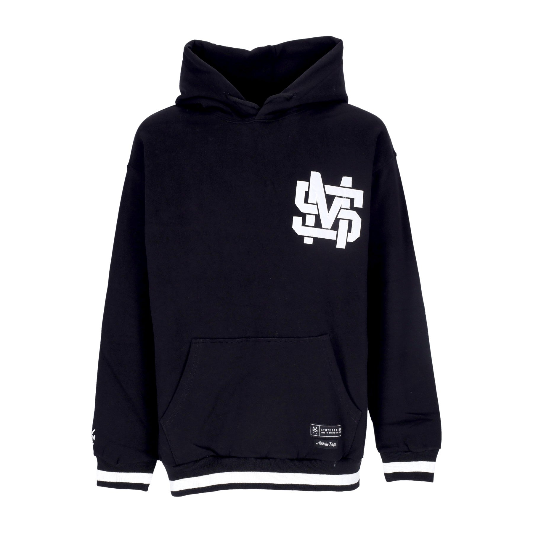 5tate Of Mind, Felpa Cappuccio Uomo Monogram Hoodie, Black