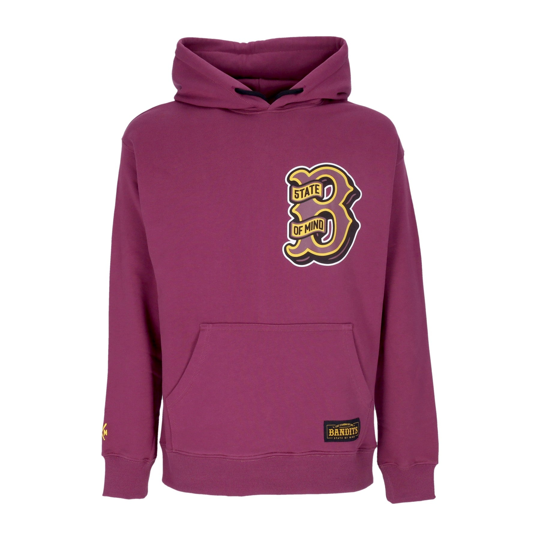 5tate Of Mind, Felpa Cappuccio Uomo Bandits Hoodie, Burgundy