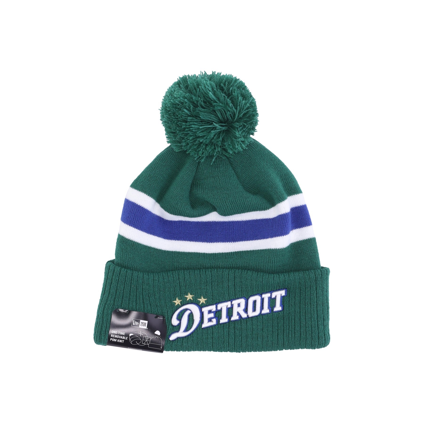 New Era, Cappello Pom Pom Uomo Nba City Night Knit Detpis, Original Team Colors