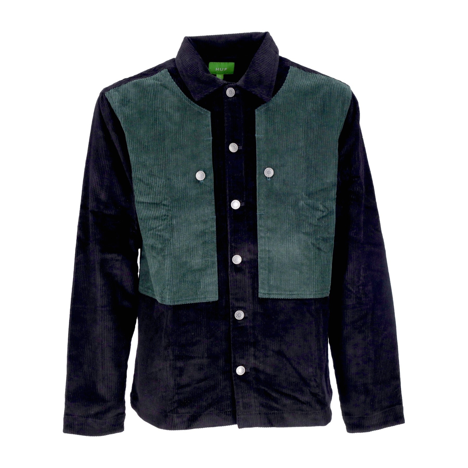 Huf, Camicia Manica Lunga Uomo Marina Box Overshirt, Black
