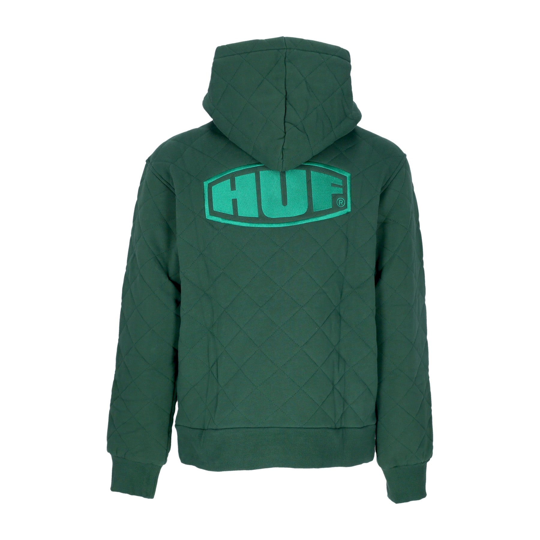 Huf, Felpa Cappuccio Zip Uomo Workman Quilted Full Zip, 