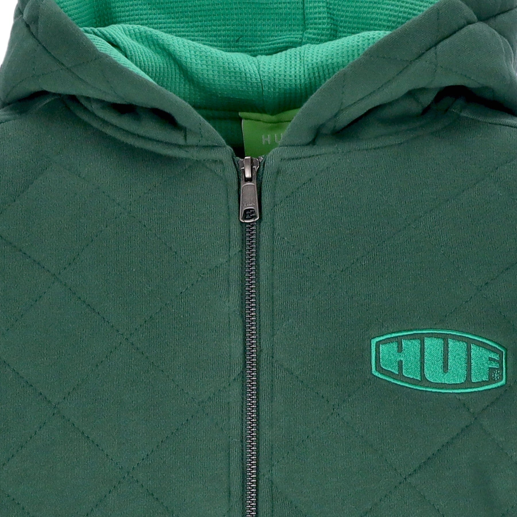 Huf, Felpa Cappuccio Zip Uomo Workman Quilted Full Zip, 