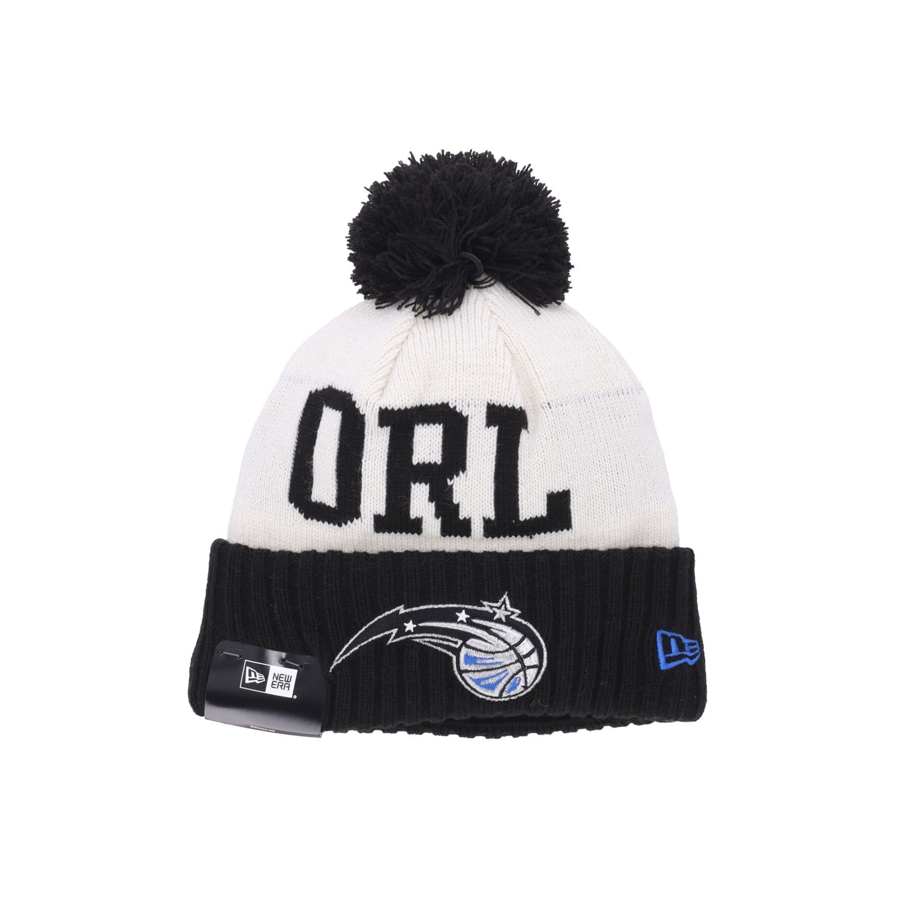 New Era, Cappello Pom Pom Uomo Nba Draft Knit Orlmag, Chrome White/original Team Colors