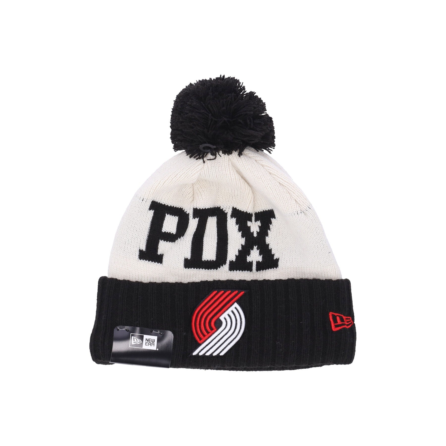 New Era, Cappello Pom Pom Uomo Nba Draft Knit Porbla, Chrome White/original Team Colors