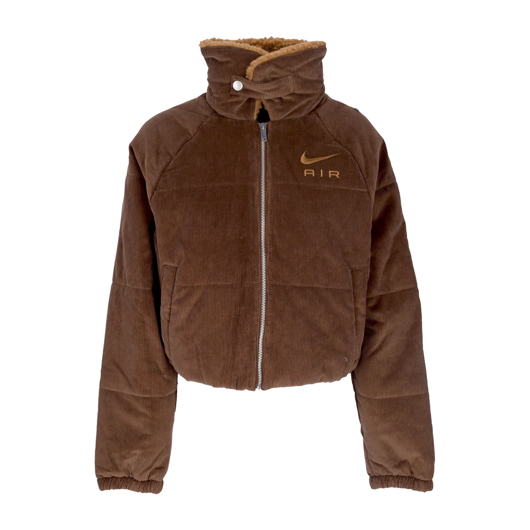 Nike, Giubbotto Corto Donna Sportswear Air Therma-fit Corduroy Winter Jacket, Cacao Wow/ale Brown/ale Brown