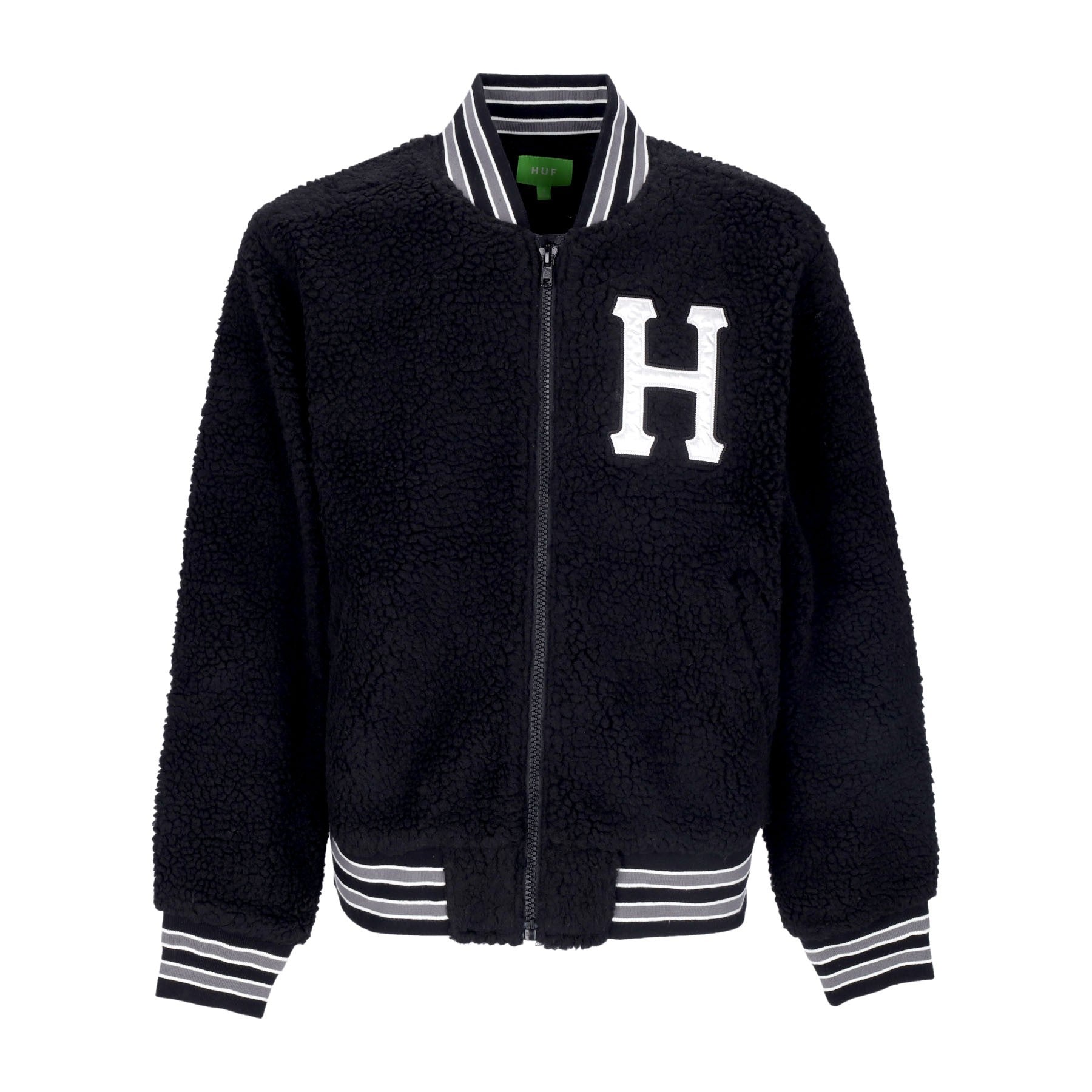 Huf, Orsetto Uomo Sherpa Varsity Jacket, Black