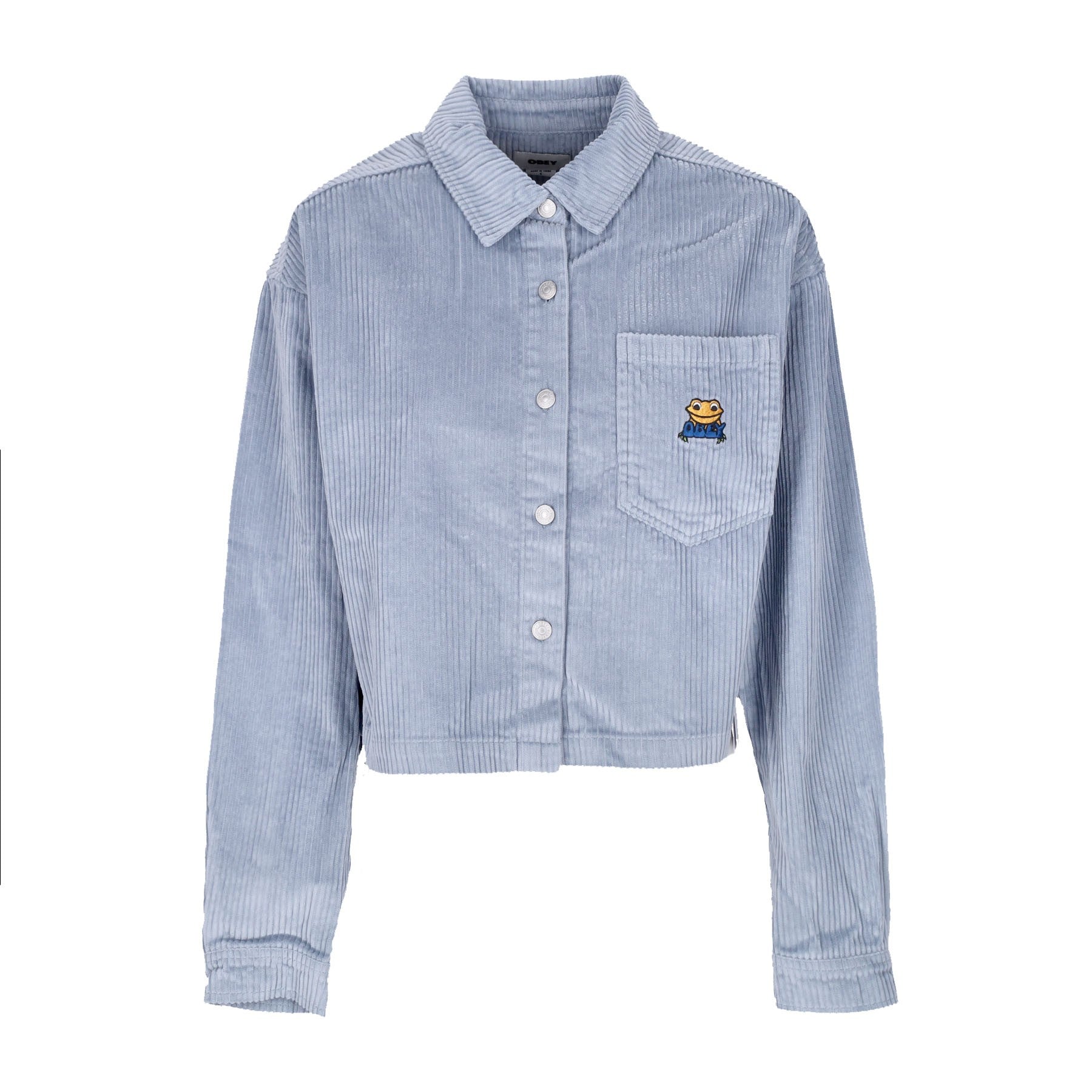 Obey, Camicia Manica Lunga Cappuccio Donna Liam Cropped Shirt L/s, Seal Ice