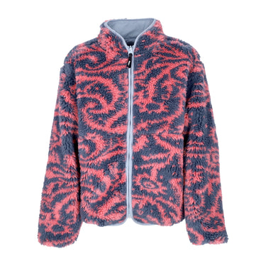 Obey, Orsetto Donna Aiden Sherpa Jacket Reversible, Sweet Coral Multi