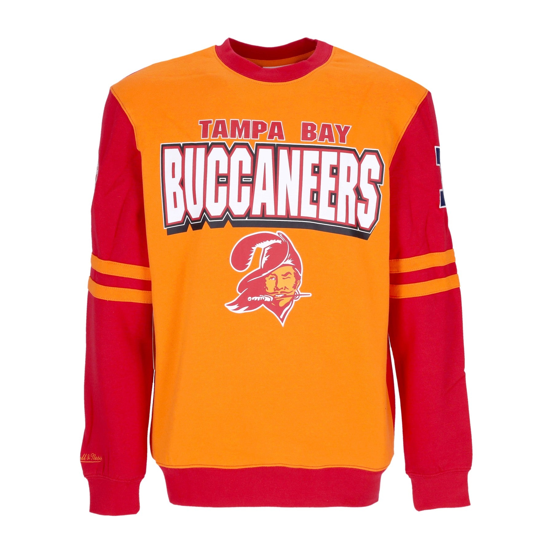 Mitchell & Ness, Felpa Girocollo Uomo Nfl All Over Crew 2.0 Tambuc, Orange