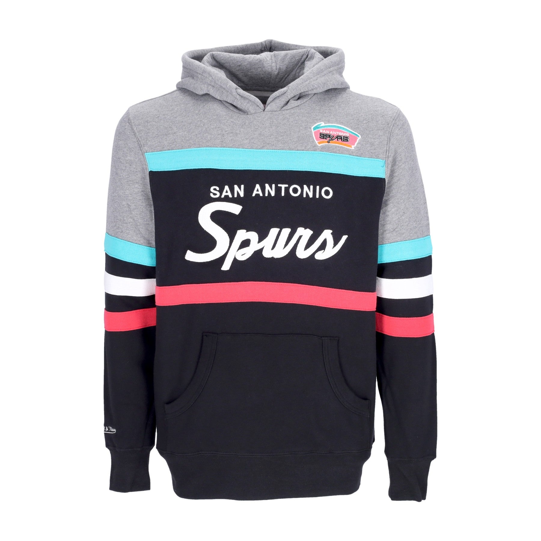 Mitchell & Ness, Felpa Cappuccio Uomo Nba Headcoach Hoodie Hardwood Classics Saaspu, Black