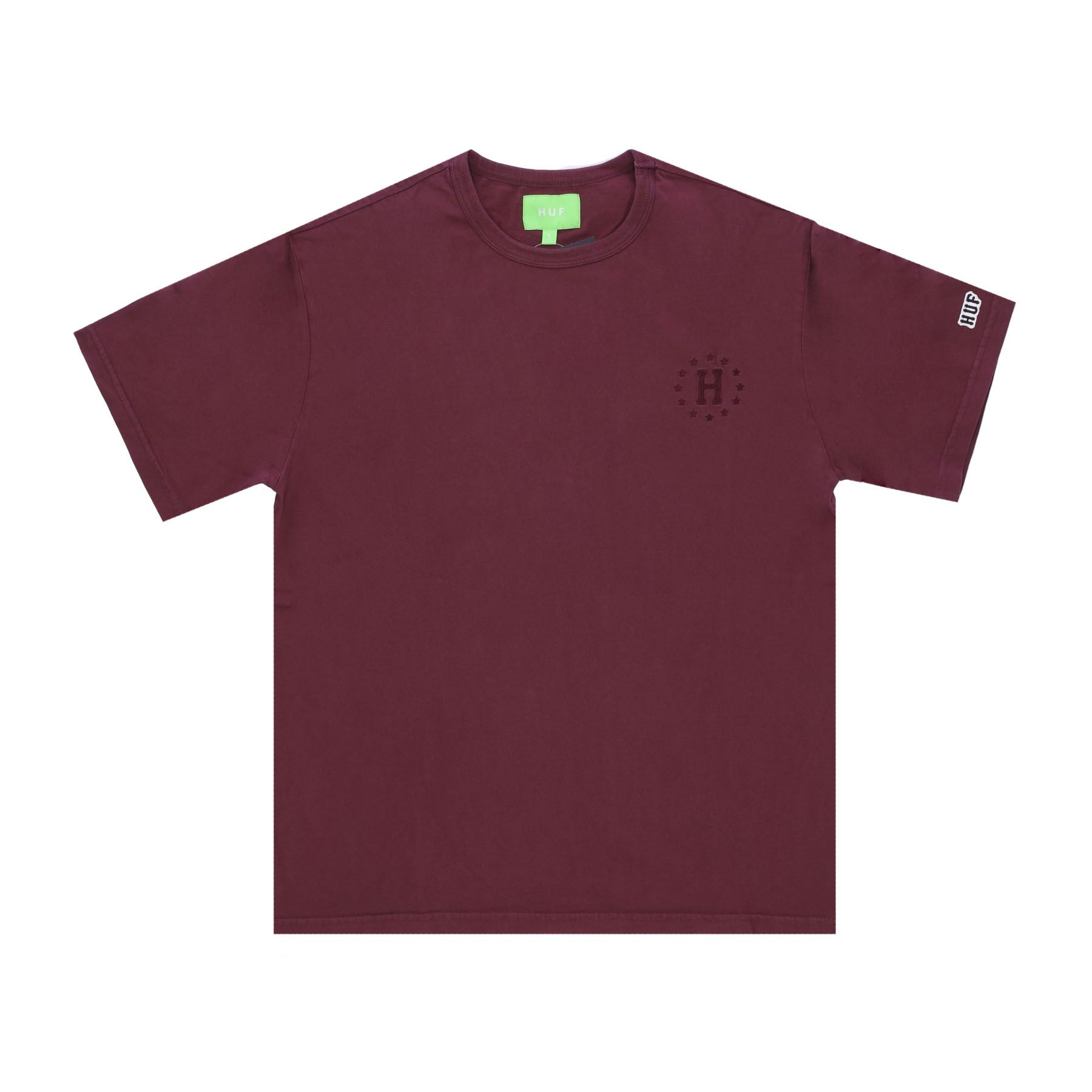 Huf, Maglietta Uomo 12 Galaxies Faded Relaxed Top, Wine