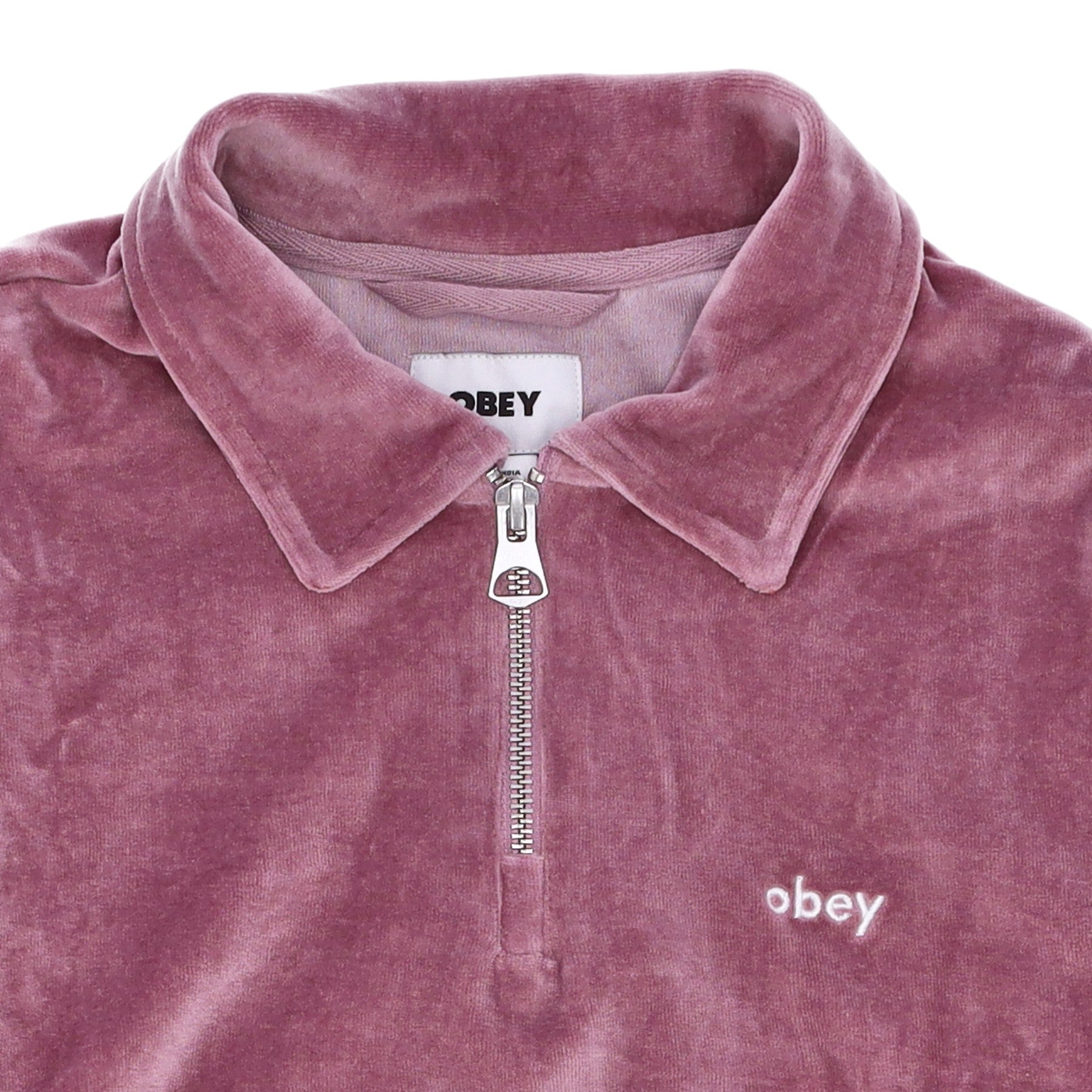Obey, Felpa Leggera Collo Alto Donna Enzo Quarter Zip Polo Specialty Fleece, 