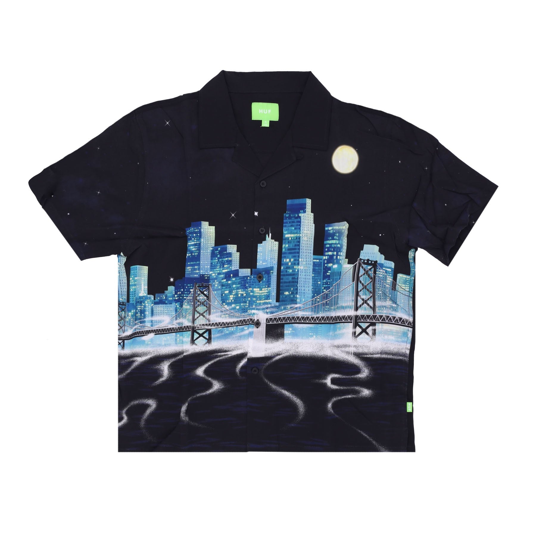 Huf, Camicia Manica Corta Uomo Manhattan S/s Top Shirt, Black