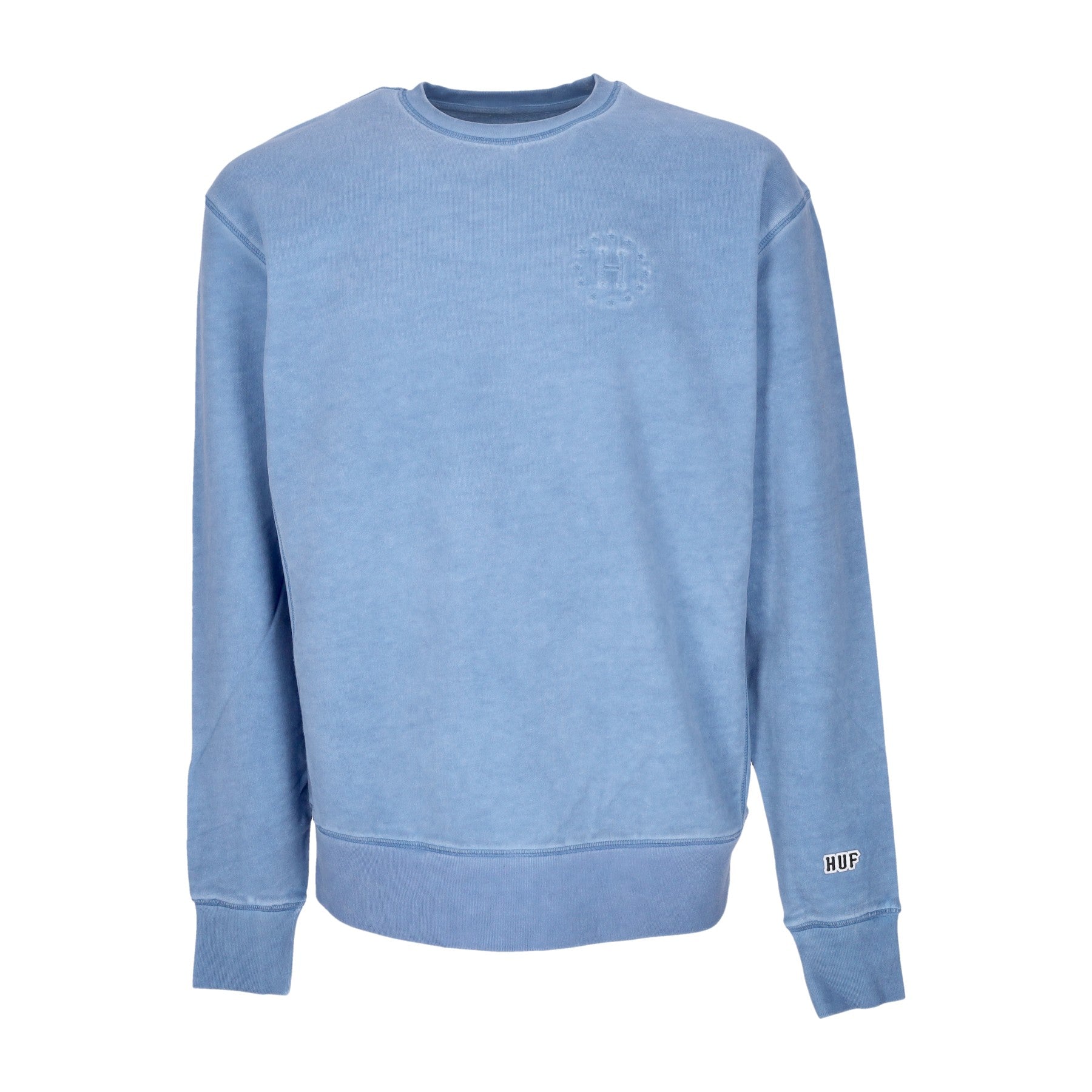 Huf, Felpa Girocollo Uomo 12 Galaxies Faded Crewneck, Blue