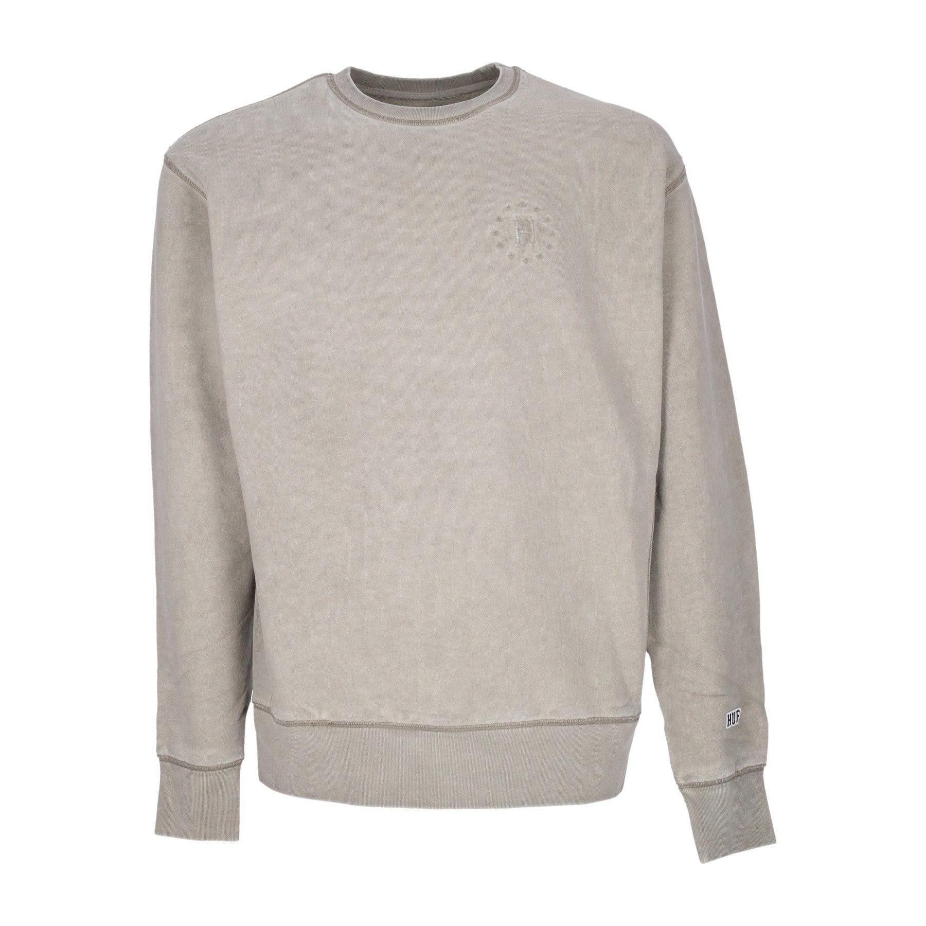 Huf, Felpa Girocollo Uomo 12 Galaxies Faded Crewneck, Khaki