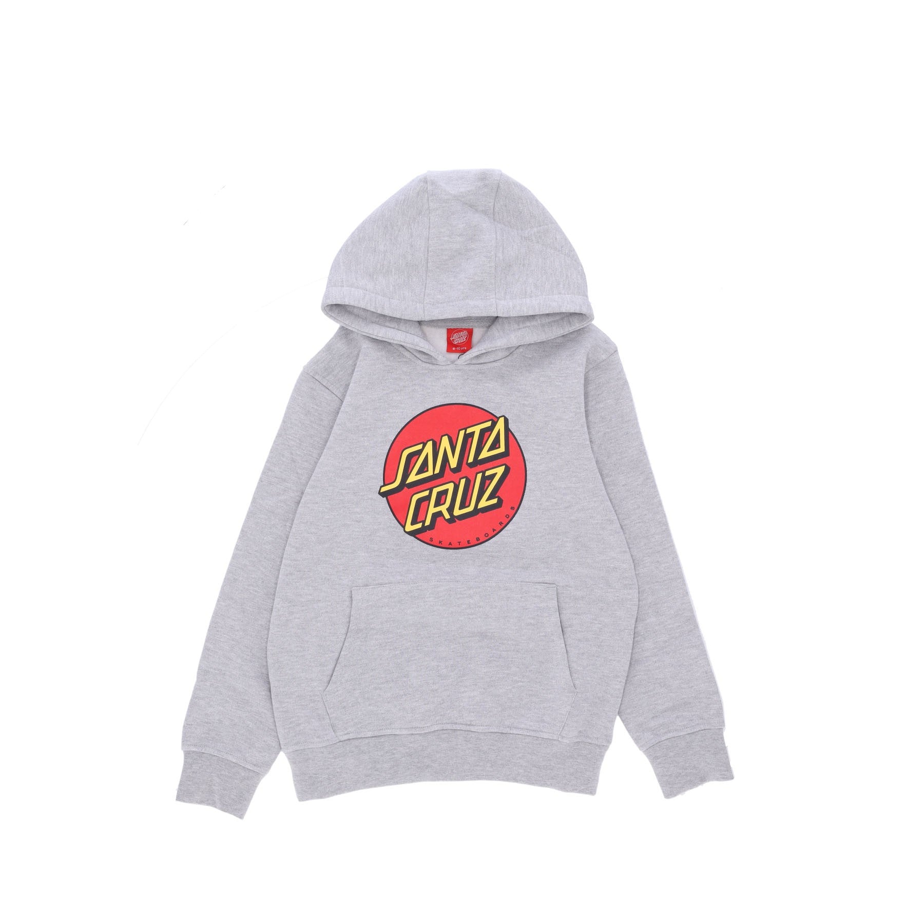 Santa Cruz, Felpa Cappuccio Ragazzo Classic Dot Hood, Heather Grey
