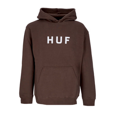 Huf, Felpa Cappuccio Uomo Essentials Og Logo P/o Hoodie, Chocolate