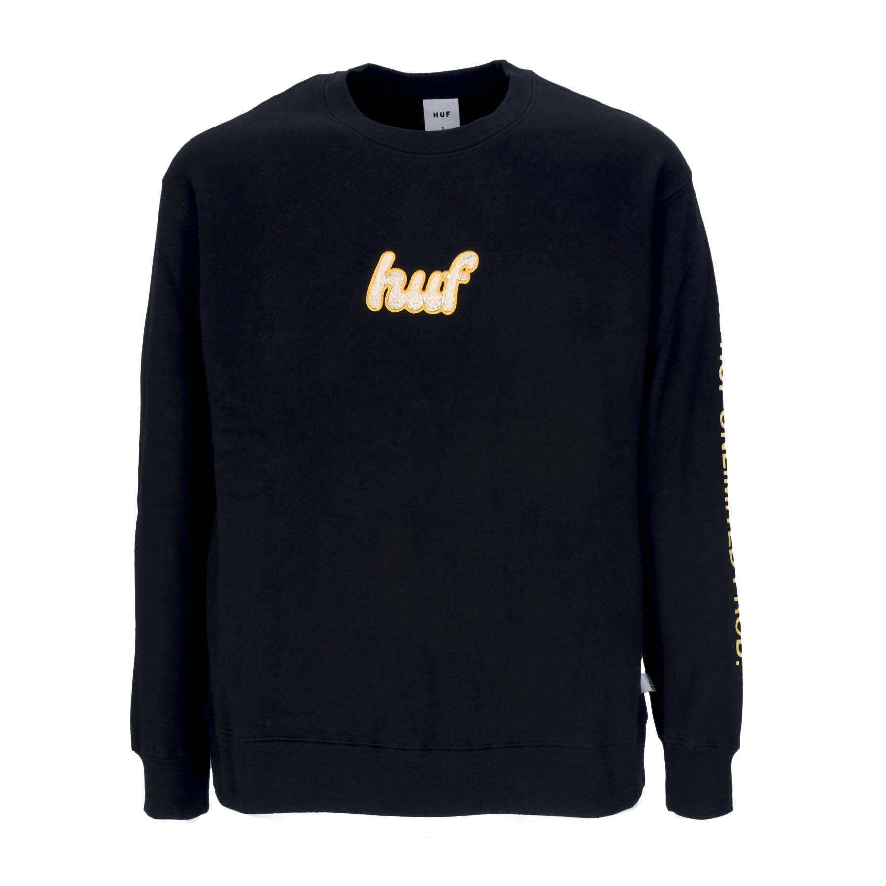 Huf, Felpa Girocollo Donna Italicized Crewneck, Black