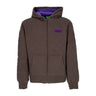 Huf, Felpa Cappuccio Zip Uomo Workman Quilted Full Zip, Chocolate