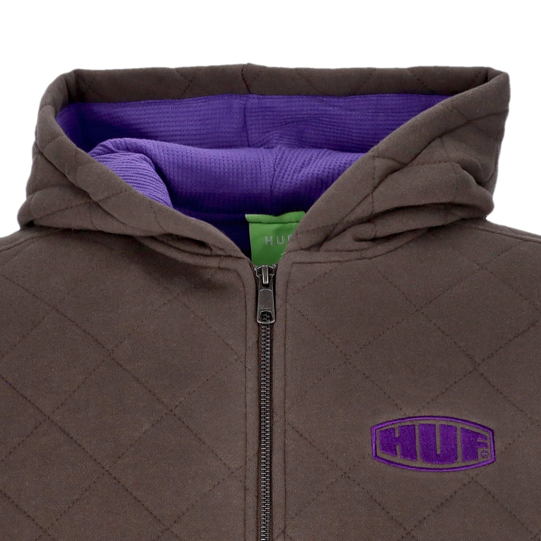 Huf, Felpa Cappuccio Zip Uomo Workman Quilted Full Zip, 