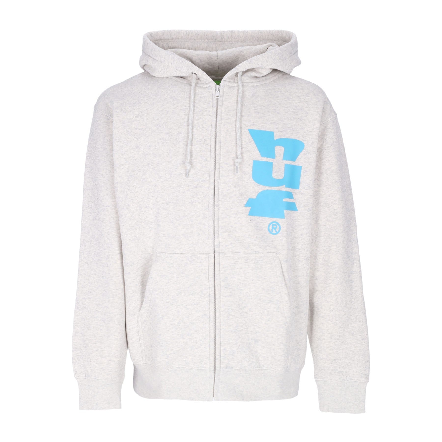 Huf, Felpa Cappuccio Zip Uomo Megablast Full Zip Hoodie, Athletic Heather