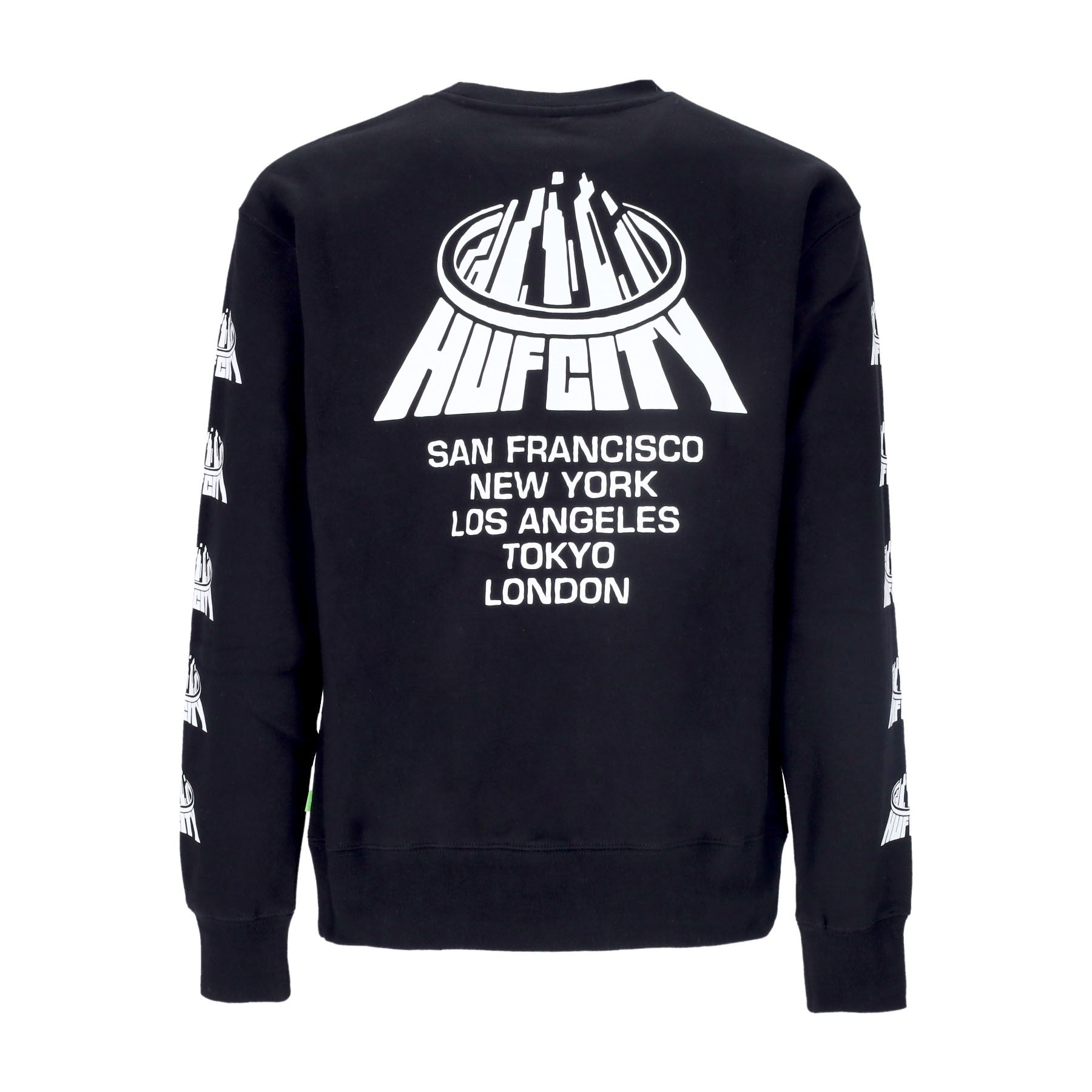 Huf, Felpa Girocollo Uomo Huf City Crewneck, Black