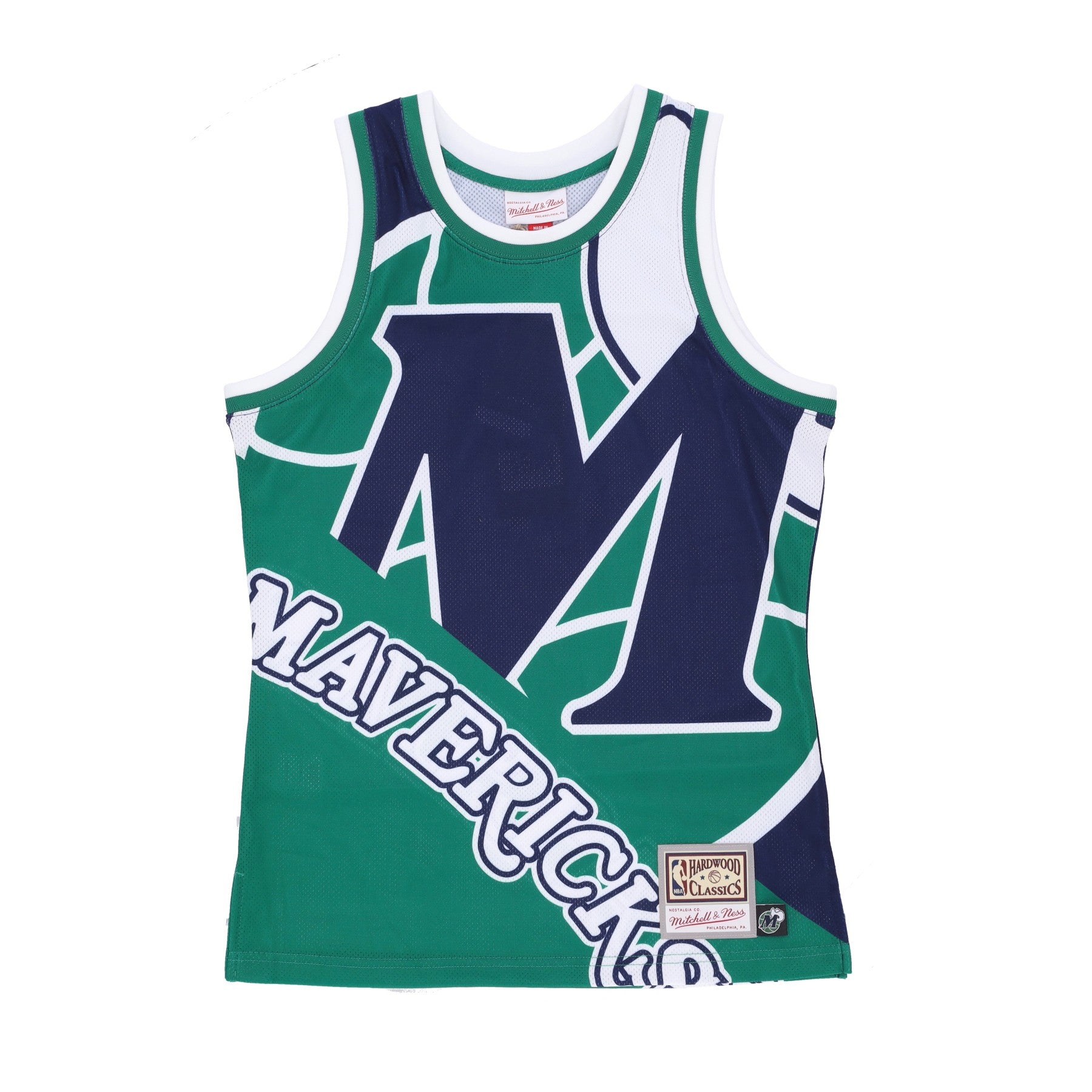Mitchell & Ness, Canotta Tipo Basket Uomo Nba Big Face Fashion Tank 5.0 Hardwood Classics Dalmav, Blue