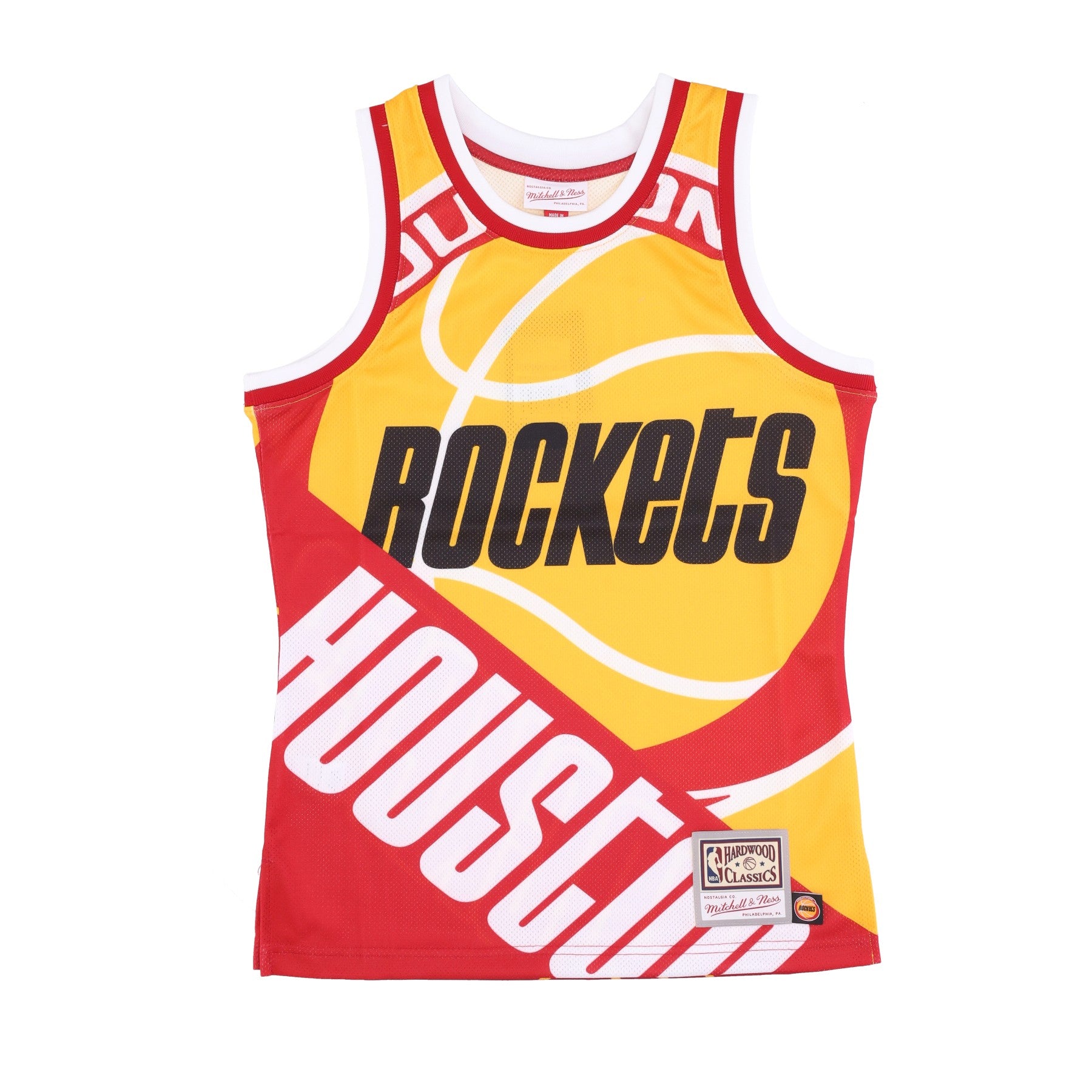 Mitchell & Ness, Canotta Tipo Basket Uomo Nba Big Face Fashion Tank 5.0 Hardwood Classics Houroc, Yellow