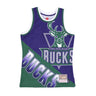 Mitchell & Ness, Canotta Tipo Basket Uomo Nba Big Face Fashion Tank 5.0 Hardwood Classics Milbuc, Purple