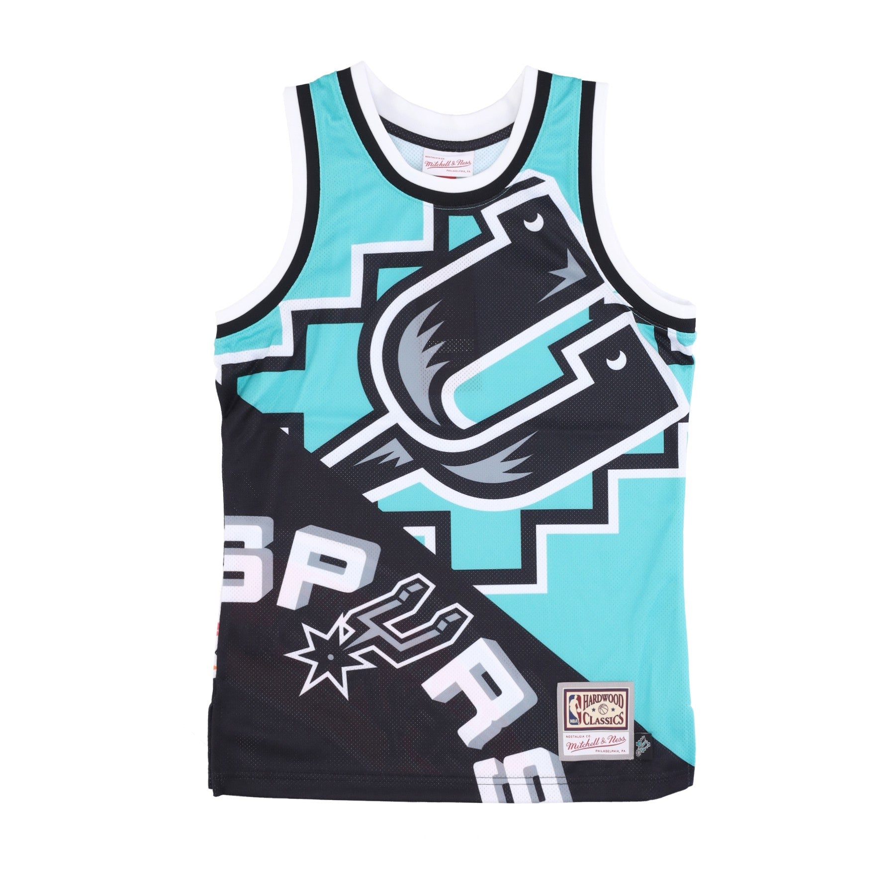 Mitchell & Ness, Canotta Tipo Basket Uomo Nba Big Face Fashion Tank 5.0 Hardwood Classics Saaspu, Teal