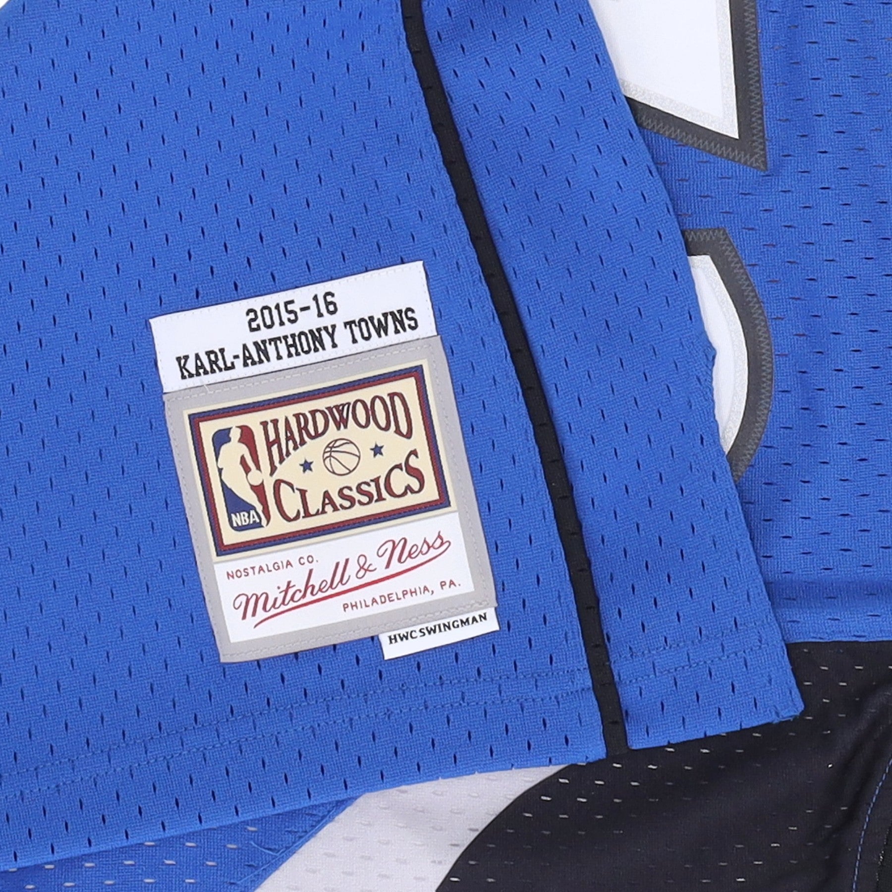 Mitchell & Ness, Canotta Basket Uomo Nba Road Jersey Hardwood Classics No 32 Karl Anthony Towns 2015-16 Mintim, 
