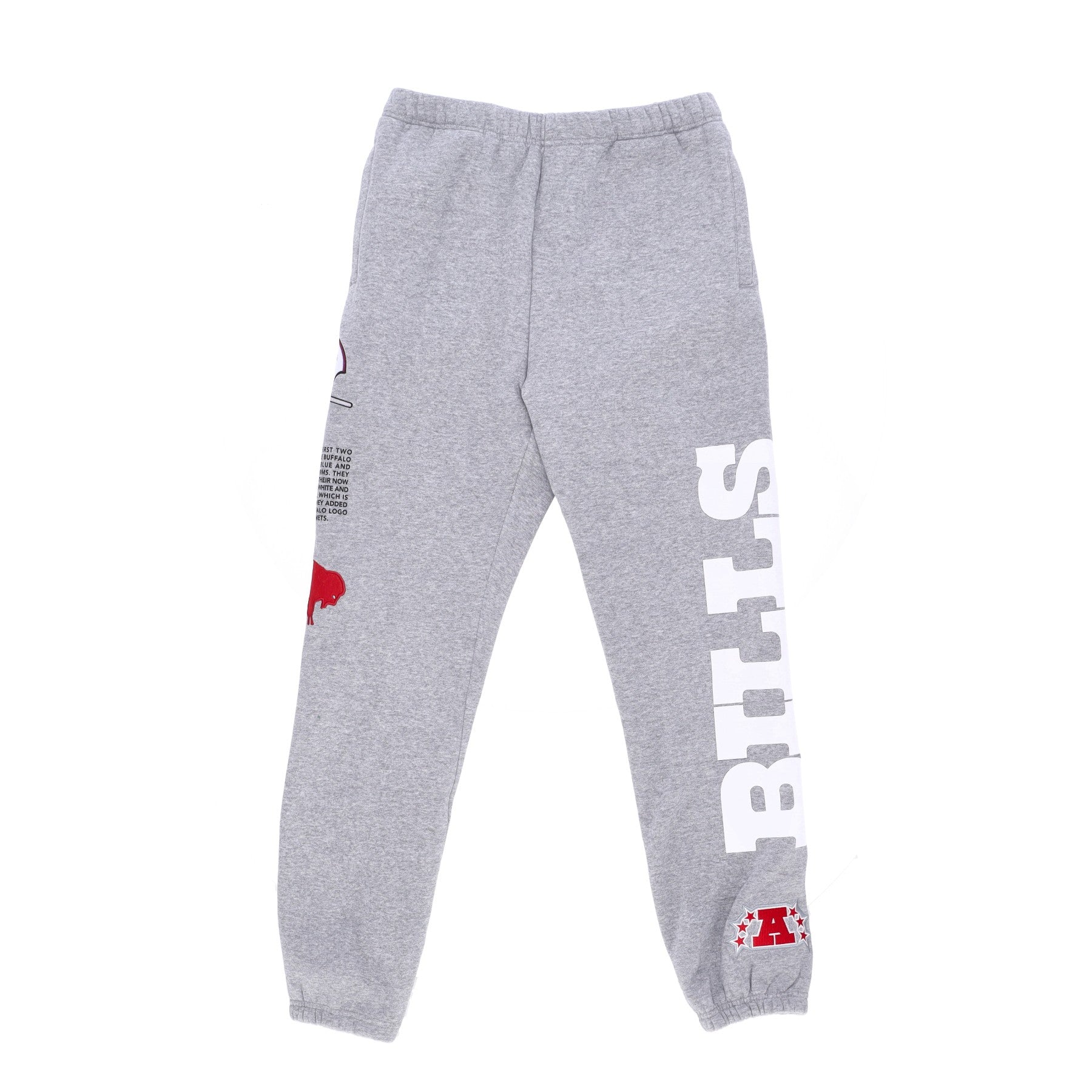 Mitchell & Ness, Pantalone Tuta Felpato Uomo Nfl Team Origins Fleece Pant Bufbil, Grey Heather