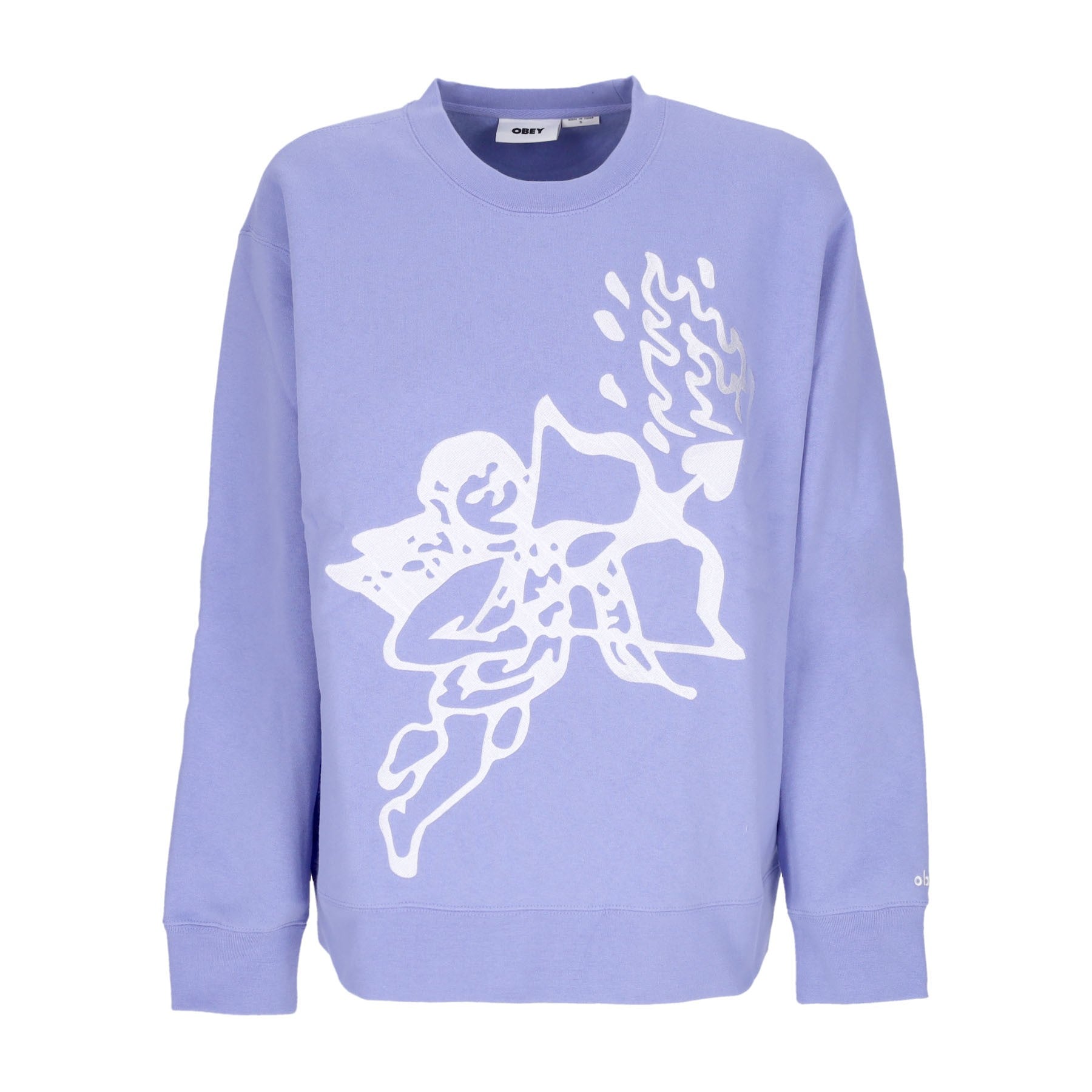 Obey, Felpa Girocollo Donna Cupid Crew Specialty Fleece, Digital Violet
