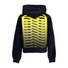 Propaganda, Felpa Cappuccio Corta Donna Ribs Crop Hoodie, Black/yellow