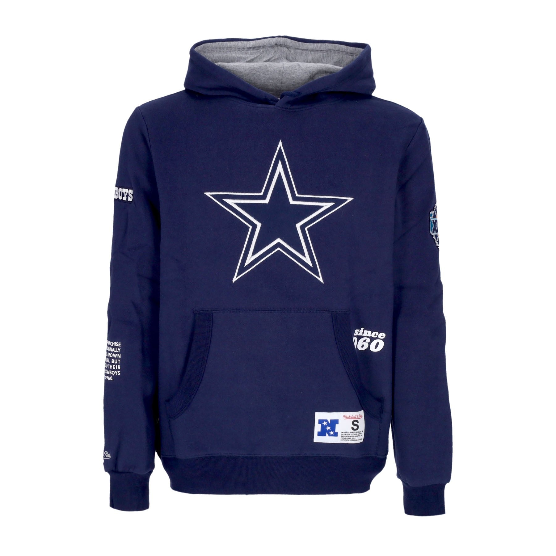 Mitchell & Ness, Felpa Cappuccio Uomo Nfl Team Origins Fleece Hoodie Dalcow, Navy