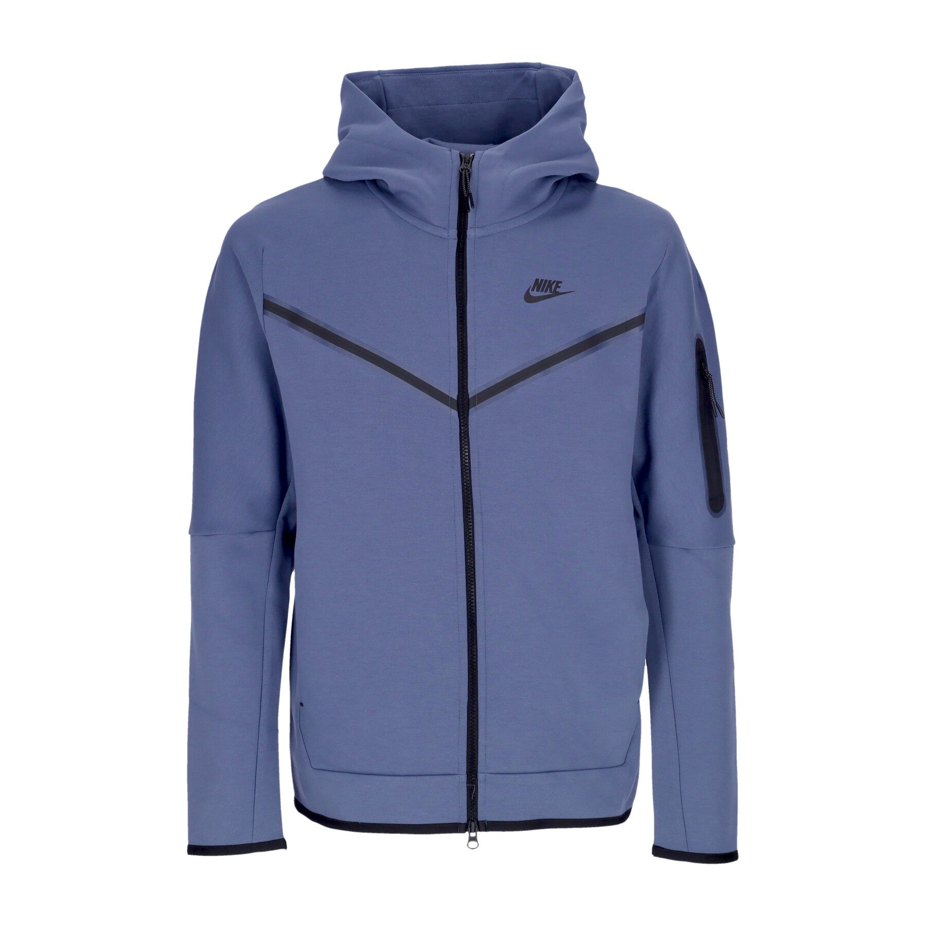 Nike, Felpa Leggera Cappuccio Zip Uomo Sportswear Tech Fleece Hoodie, Diffused Blue/black