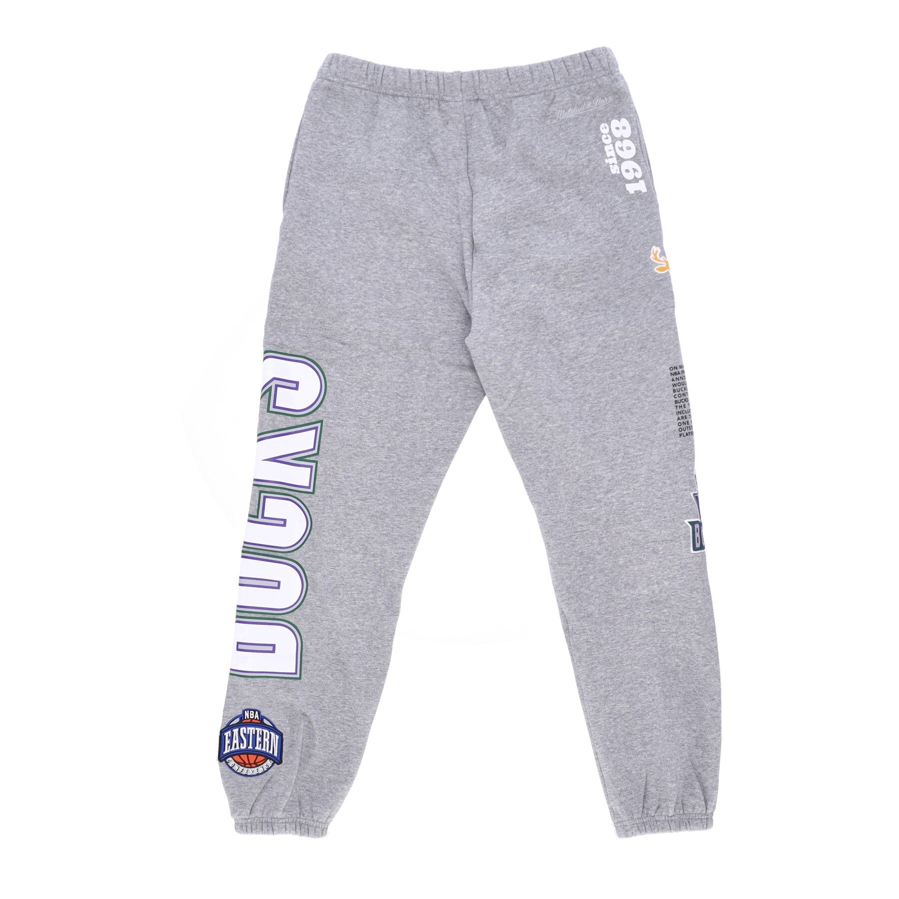 Mitchell & Ness, Pantalone Tuta Felpato Uomo Nba Team Origins Fleece Pant Hardwood Classics Milbuc, 