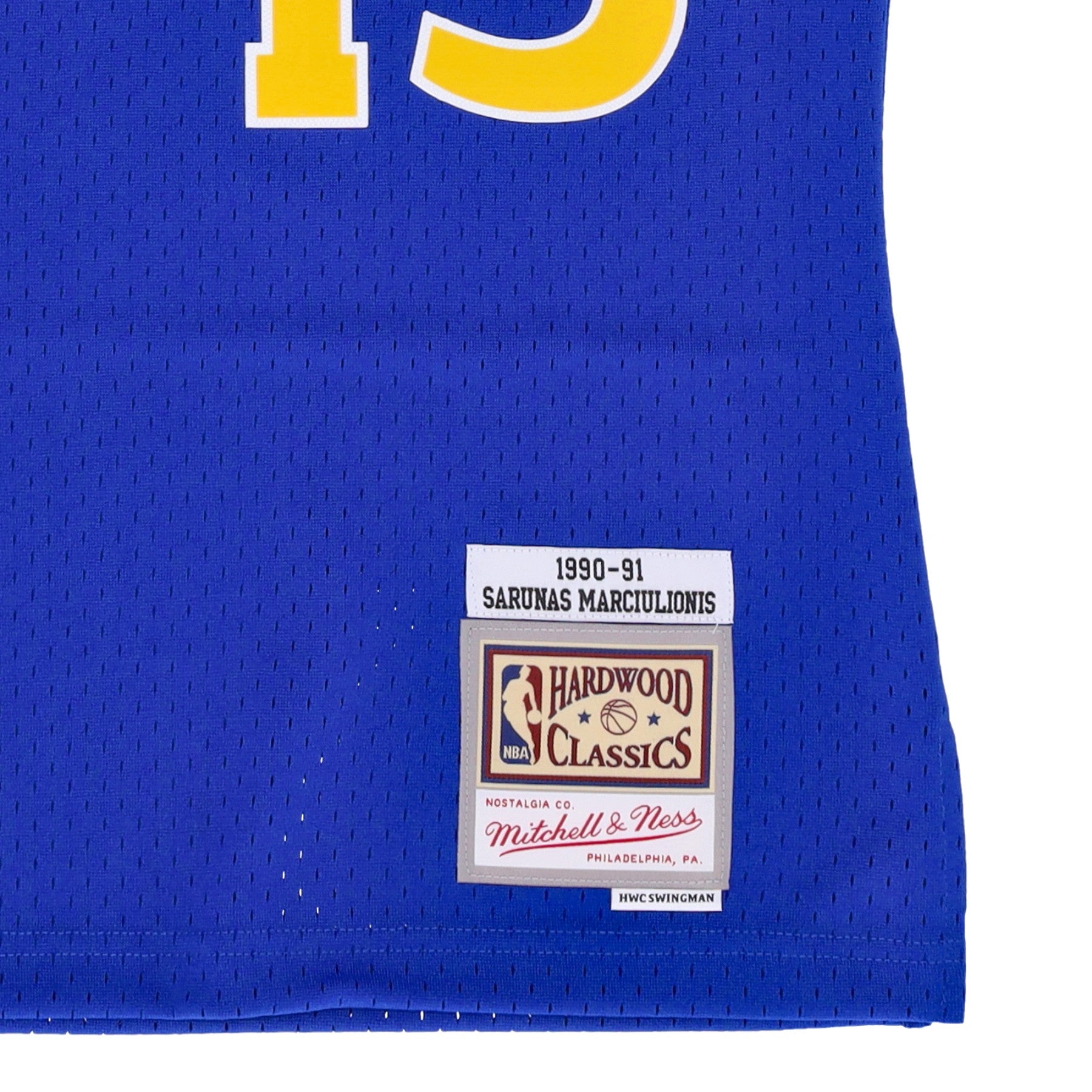 Mitchell & Ness, Canotta Basket Uomo Nba Road Jersey Hardwood Classics No 13 Sarunas Marciulionis 1990-91 Golwar, 