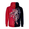Primitive, Felpa Cappuccio Uomo Deadpool Split Dye Hoodie X Marvel X Nychos, Red