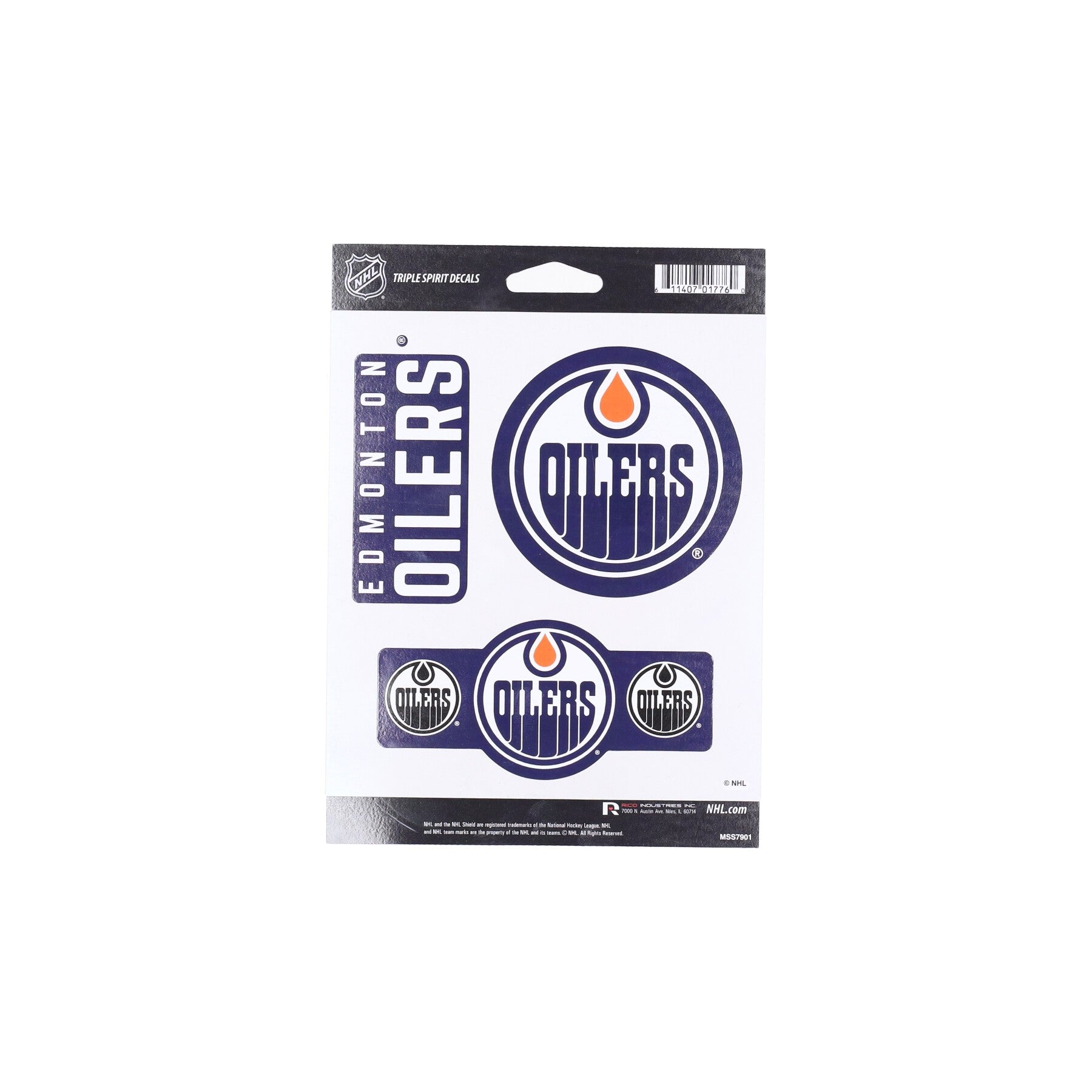 Rico Industries, Adesivo Uomo Nhl Triple Spirit Stickers Edmoil, Original Team Colors