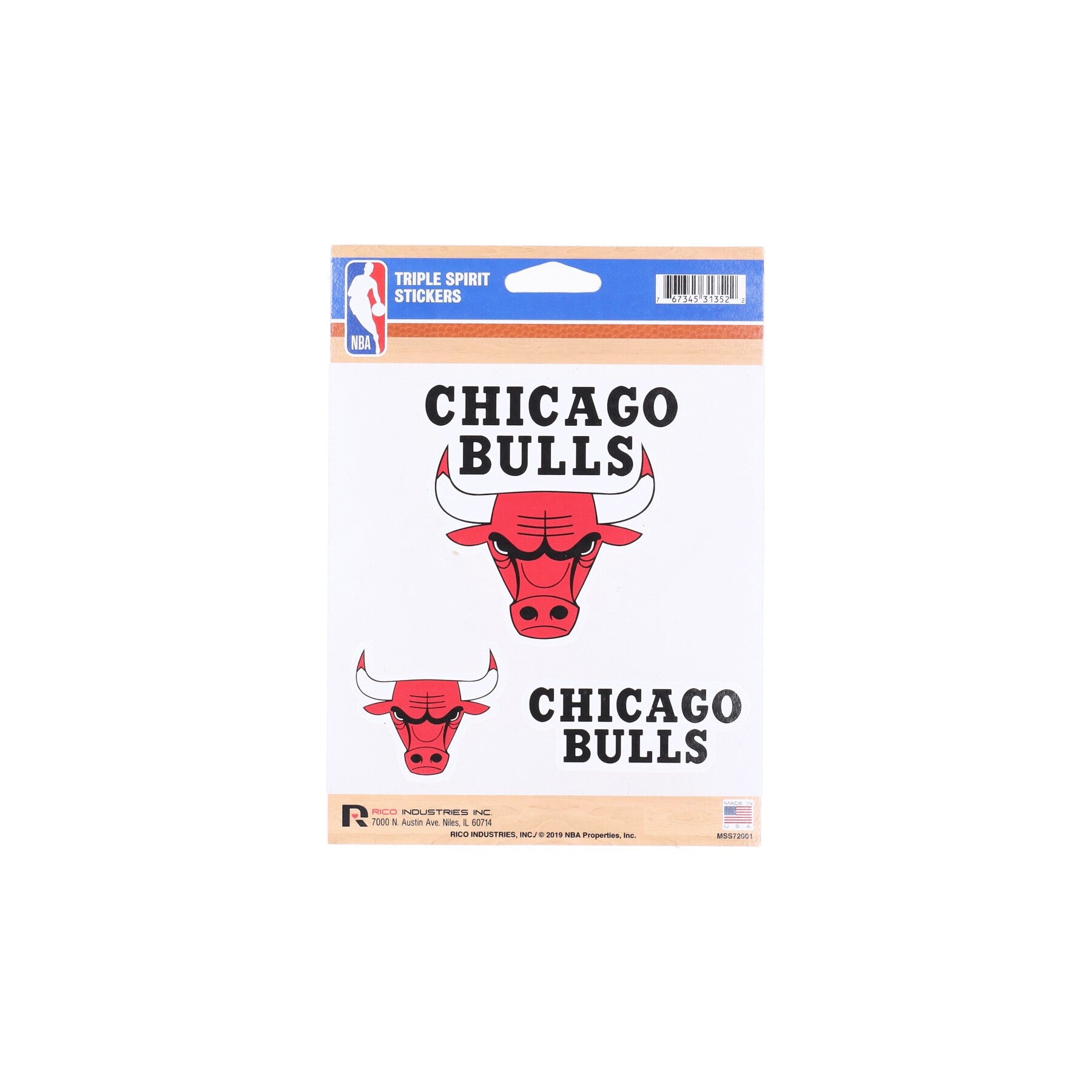 Rico Industries, Adesivo Uomo Nba Triple Spirit Stickers Chibul, Original Team Colors