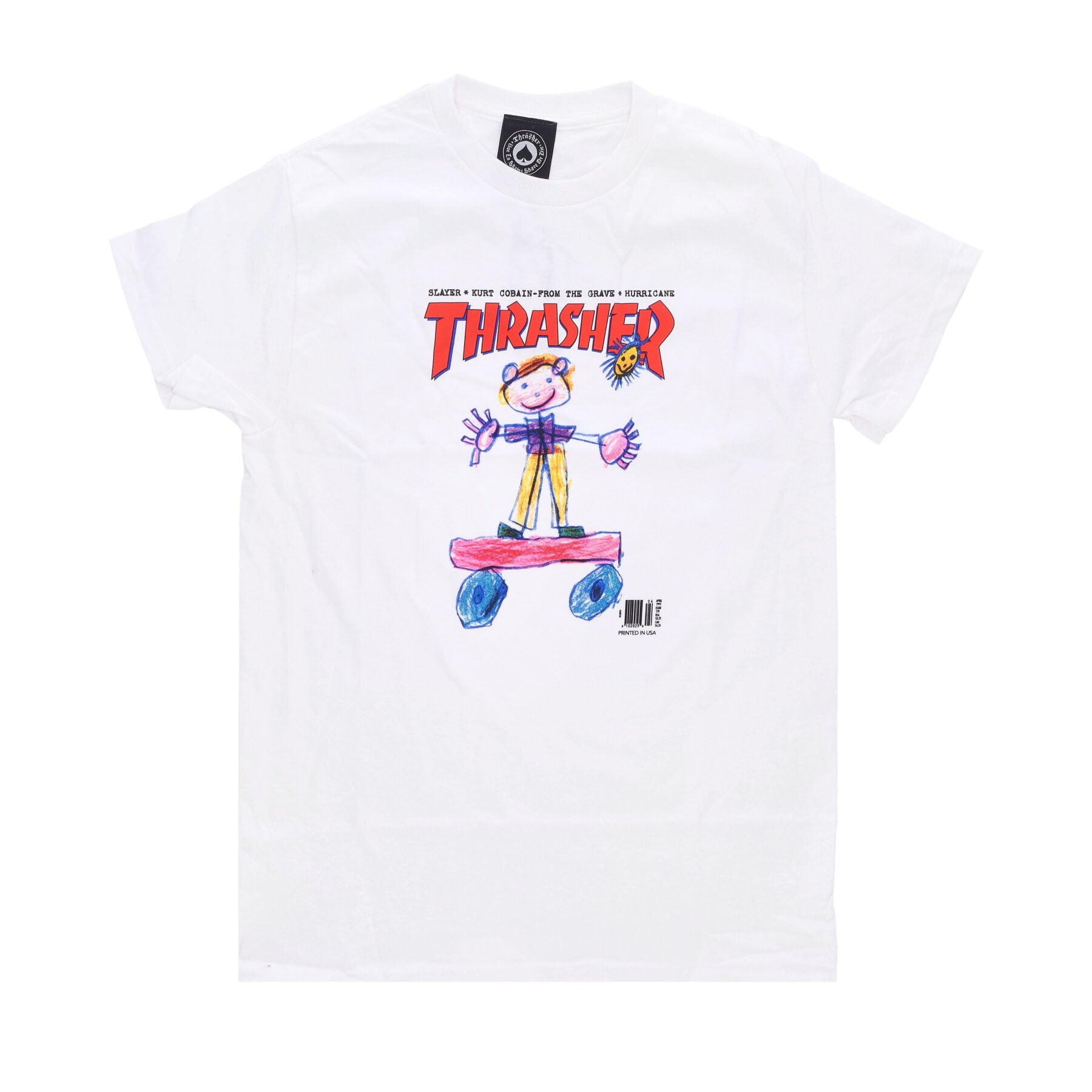 Thrasher, Maglietta Uomo Kid Cover Tee, White
