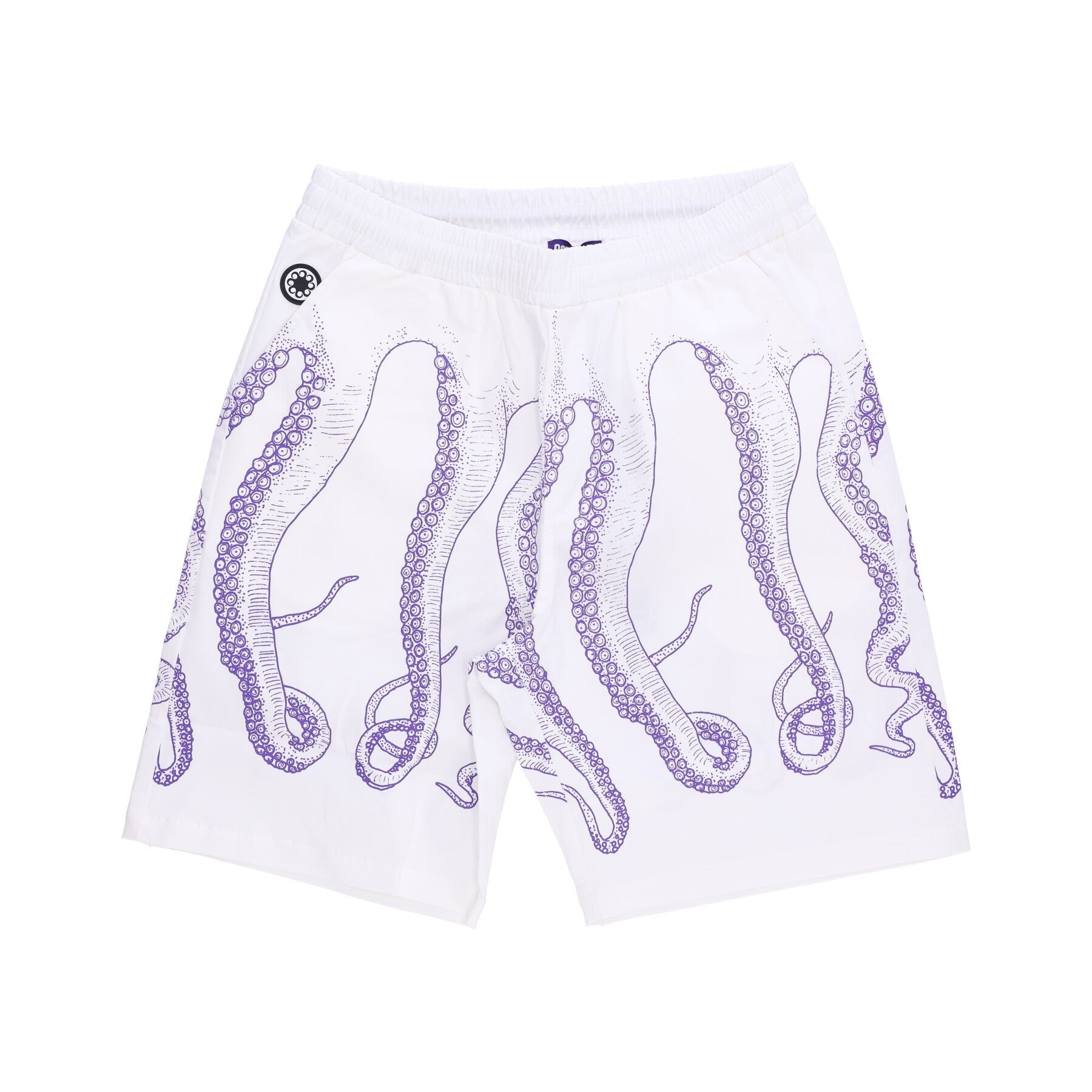 Octopus, Pantalone Corto Uomo Outline Jogger Short, White/purple