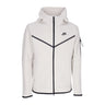 Nike, Felpa Leggera Cappuccio Zip Uomo Sportswear Tech Fleece Hoodie, Light Bone/black