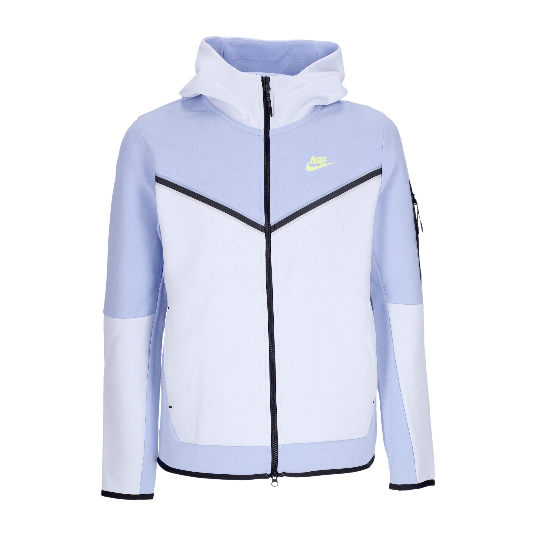 Nike, Felpa Leggera Cappuccio Zip Uomo Sportswear Tech Fleece Full-zip Hoodie, Cobalt Bliss/lt Lemon Twist