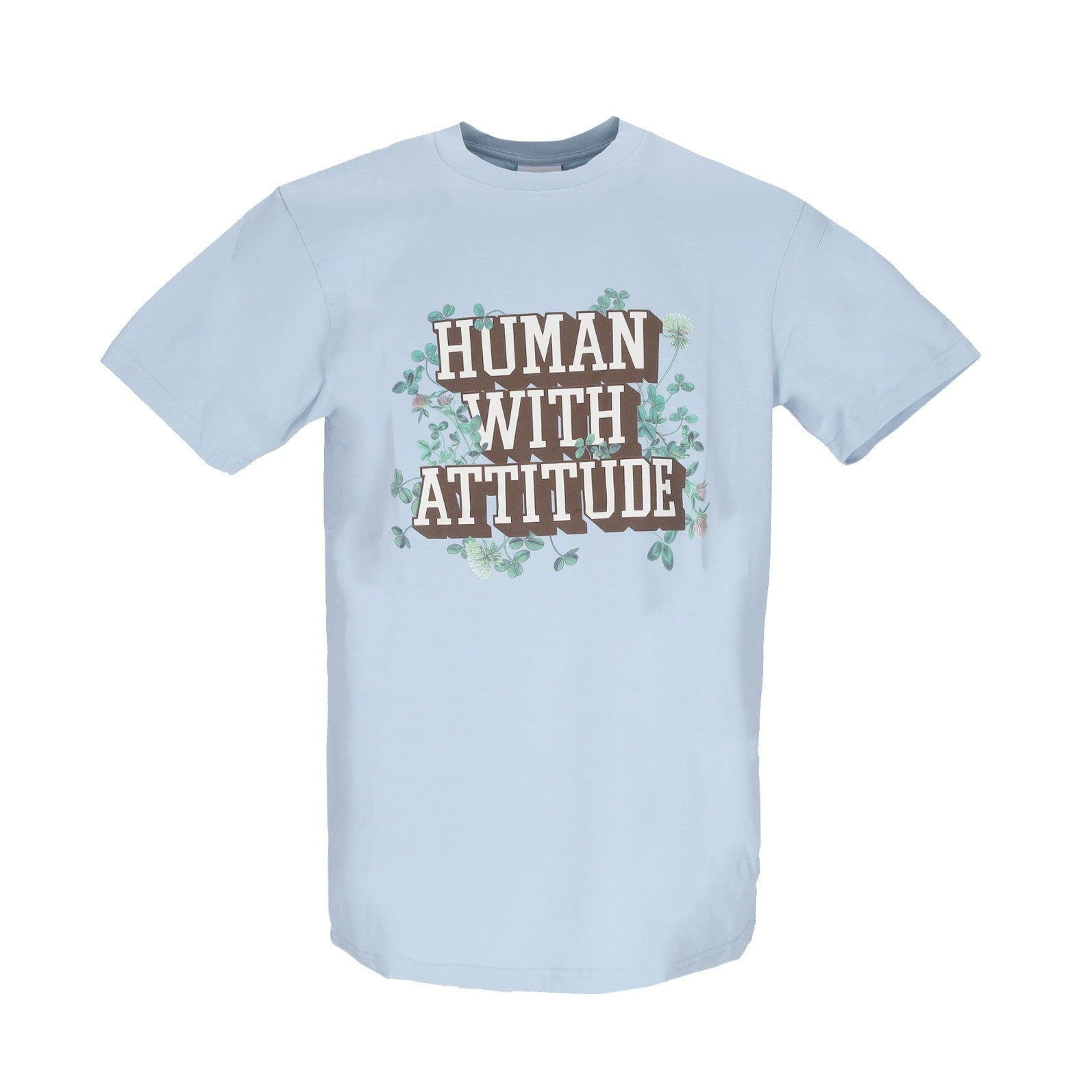 Human With Attitude, Maglietta Uomo Floral Tee, Sky Blue