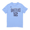Jordan Nba, Maglietta Uomo Nba Essential Statement Edition Tee No 12 Ja Morant Memgri, Light Blue